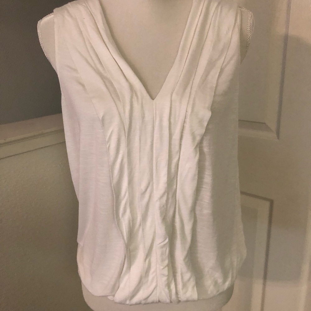 White ruffle tank top